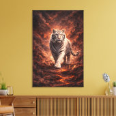 White Tiger Fantasy Art | Man Jiang Hong Art Serie Leinwanddruck (Insitu (Wohnzimmer))