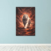 White Tiger Fantasy Art | Man Jiang Hong Art Serie Leinwanddruck (Insitu (Holzboden))
