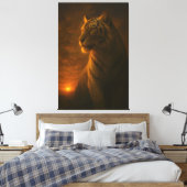 White Tiger Fantasy Art – Mystic Jungle Light Leinwanddruck (Insitu (Schlafzimmer))
