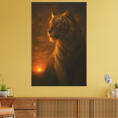 White Tiger Fantasy Art – Mystic Jungle Light Leinwanddruck (Insitu (Wohnzimmer))