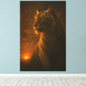 White Tiger Fantasy Art – Mystic Jungle Light Leinwanddruck (Insitu (Holzboden))