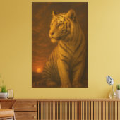 White Tiger Fantasy Art – Mystic Jungle Light Leinwanddruck (Insitu (Wohnzimmer))