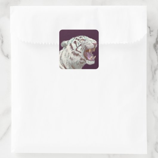 White Tiger Fierce Pose – Sticker (Tasche)