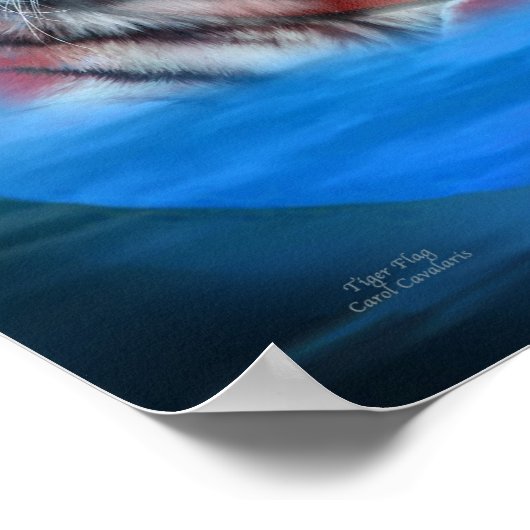 White Tiger Flag Art Poster/Print Poster (Ecke)