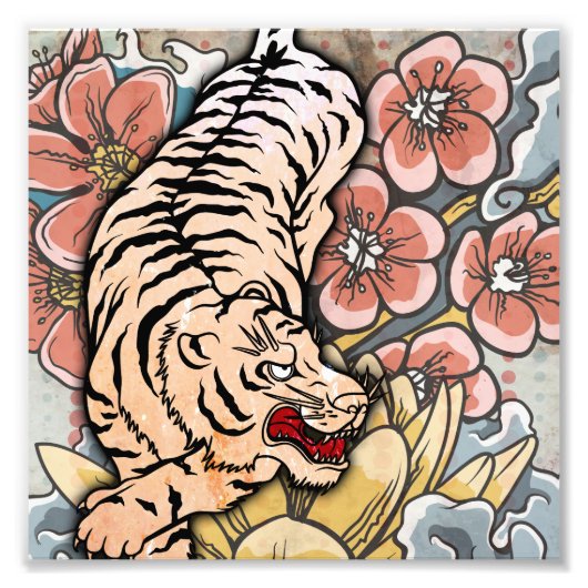 White Tiger Fotodruck (Vorne)