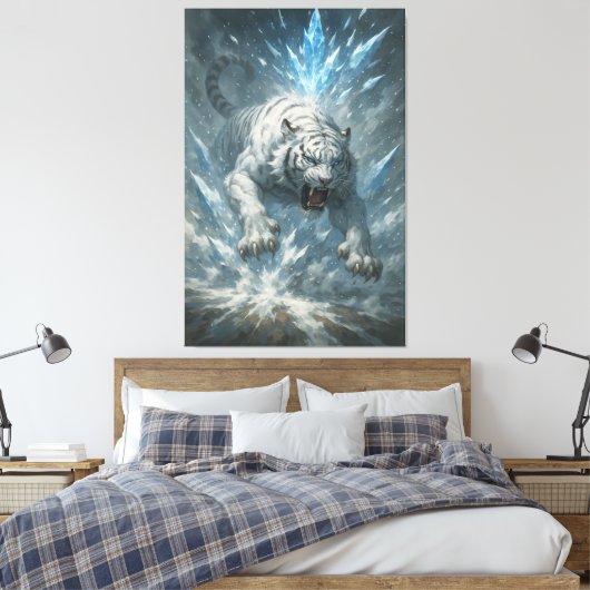 White Tiger – Frost King Ice Burst Descent – ManJi Leinwanddruck (Insitu (Schlafzimmer))