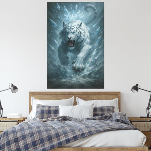 White Tiger – Frost King Ice Burst Descent – ManJi Leinwanddruck (Insitu (Schlafzimmer))