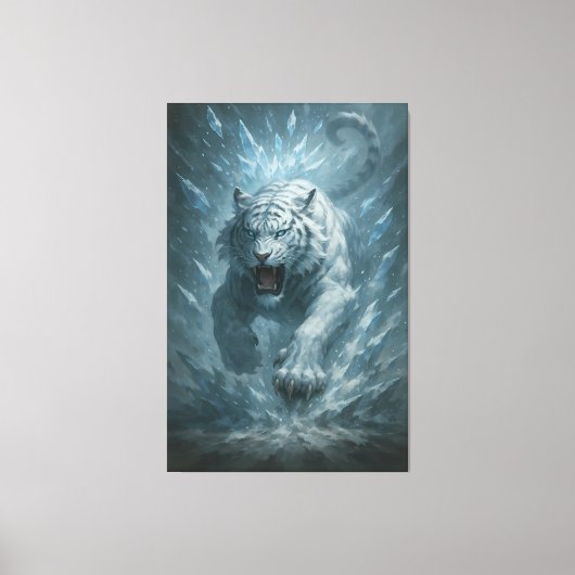 White Tiger – Frost King Ice Burst Descent – ManJi Leinwanddruck (Vorderseite)