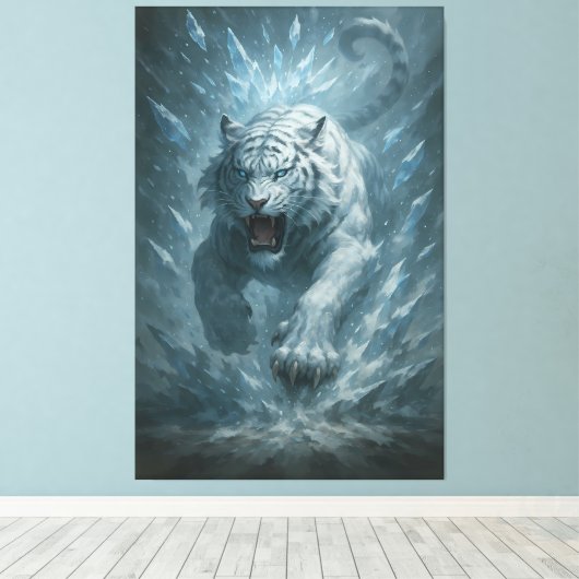 White Tiger – Frost King Ice Burst Descent – ManJi Leinwanddruck (Insitu (Holzboden))