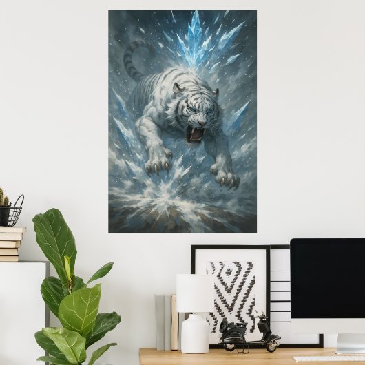 White Tiger – Frost King Ice Burst Descent – ManJi Poster (Heimbüro)