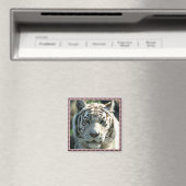 White Tiger Gerahmt Magnet (In Situ (Geschirrspüler))