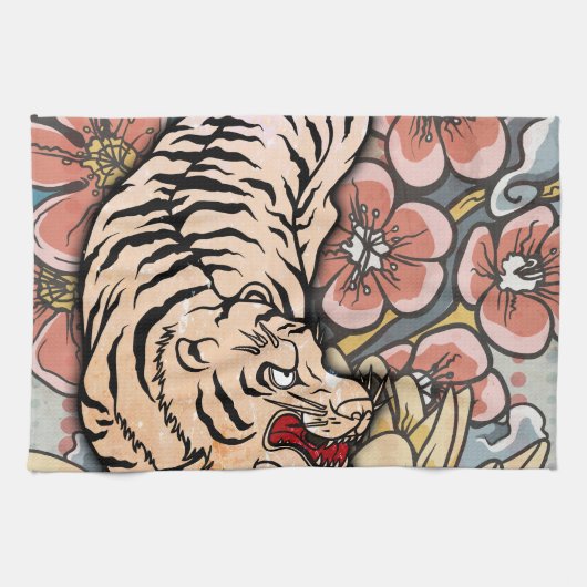 White Tiger Geschirrtuch (Horizontal)