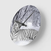 white+tiger+gifts runde wanduhr (Winkel)