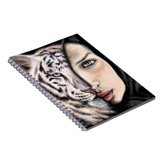 White Tiger Girl - Emotion-Notebook - Malerei Notizblock (Rechte Seite)