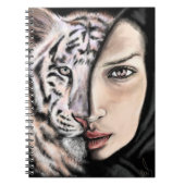 White Tiger Girl - Emotion-Notebook - Malerei Notizblock (Vorderseite)
