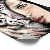 White Tiger Girl - Emotion Poster - Malerei Art (Ecke)