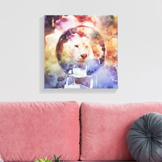 White Tiger Grunge Leinwanddruck (Insitu (Wohnzimmer))