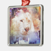 White Tiger Grunge Ornament Aus Metall (Links)