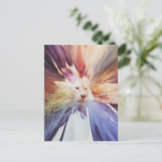 White Tiger Grunge Postkarte (Stehend Vorderseite)