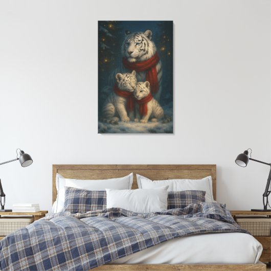 White Tiger – Guardian of Light – ManJiangHong Art Leinwanddruck (Insitu (Schlafzimmer))