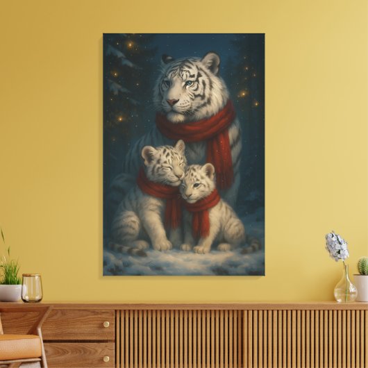 White Tiger – Guardian of Light – ManJiangHong Art Leinwanddruck (Insitu (Wohnzimmer))