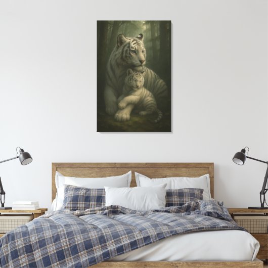 White Tiger – Guardian of Light – ManJiangHong Art Leinwanddruck (Insitu (Schlafzimmer))