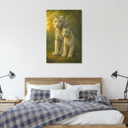 White Tiger – Guardian of Light – ManJiangHong Art Leinwanddruck (Insitu (Schlafzimmer))