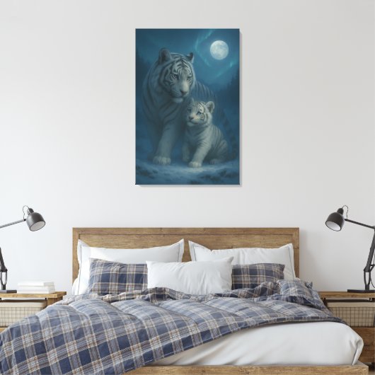 White Tiger – Guardian of Light – ManJiangHong Art Leinwanddruck (Insitu (Schlafzimmer))