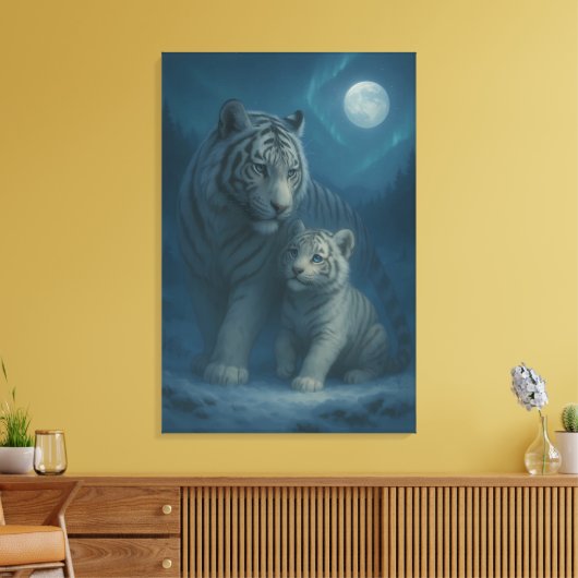 White Tiger – Guardian of Light – ManJiangHong Art Leinwanddruck (Insitu (Wohnzimmer))