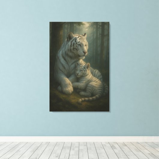 White Tiger – Guardian of Light – ManJiangHong Art Leinwanddruck (Insitu (Holzboden))