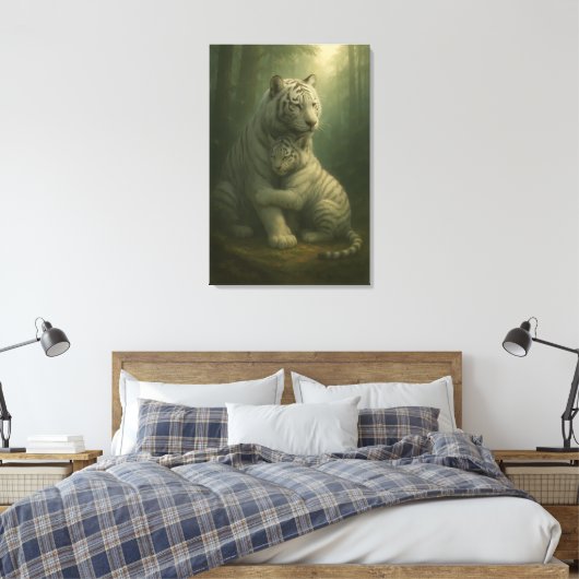 White Tiger – Guardian of Light – ManJiangHong Art Leinwanddruck (Insitu (Schlafzimmer))