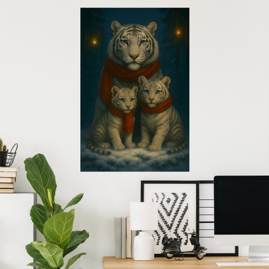 White Tiger – Guardian of Light – ManJiangHong Art Poster (Heimbüro)