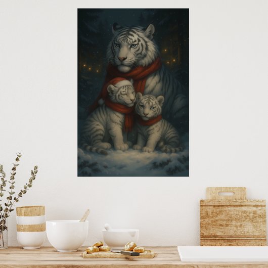 White Tiger – Guardian of Light – ManJiangHong Art Poster (Küche)