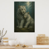 White Tiger – Guardian of Light – ManJiangHong Art Poster (Küche)