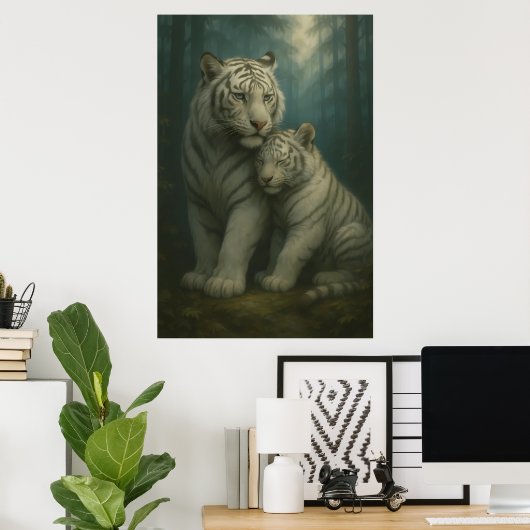 White Tiger – Guardian of Light – ManJiangHong Art Poster (Heimbüro)