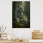 White Tiger – Guardian of Light – ManJiangHong Art Poster (Küche)