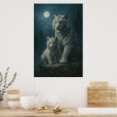 White Tiger – Guardian of Light – ManJiangHong Art Poster (Küche)