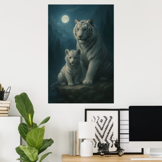 White Tiger – Guardian of Light – ManJiangHong Art Poster (Heimbüro)