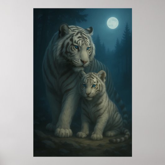 White Tiger – Guardian of Light – ManJiangHong Art Poster (Vorne)