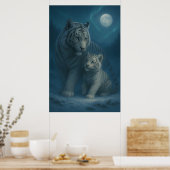 White Tiger – Guardian of Light – ManJiangHong Art Poster (Küche)