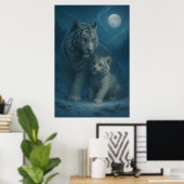 White Tiger – Guardian of Light – ManJiangHong Art Poster (Heimbüro)