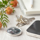 White Tiger Head Schlüsselanhänger (Seite)