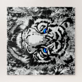 White Tiger Head - Tiger Portrait Jigsaw Puzzle (Horizontal)