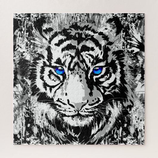White Tiger Head - Tiger Portrait Jigsaw Puzzle (Vertikal)