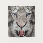 White Tiger Head  Wandteppich (Vorderseite)