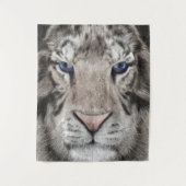 White Tiger Head  Wandteppich (Vorderseite)