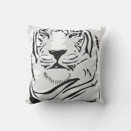 White Tiger Illustration Pillow Kissen
