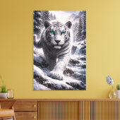 White Tiger in Motion – ManJiangHong Art Series Leinwanddruck (Insitu (Wohnzimmer))