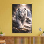White Tiger in Motion – ManJiangHong Art Series Leinwanddruck (Insitu (Wohnzimmer))