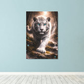White Tiger in Motion – ManJiangHong Art Series Leinwanddruck (Insitu (Holzboden))